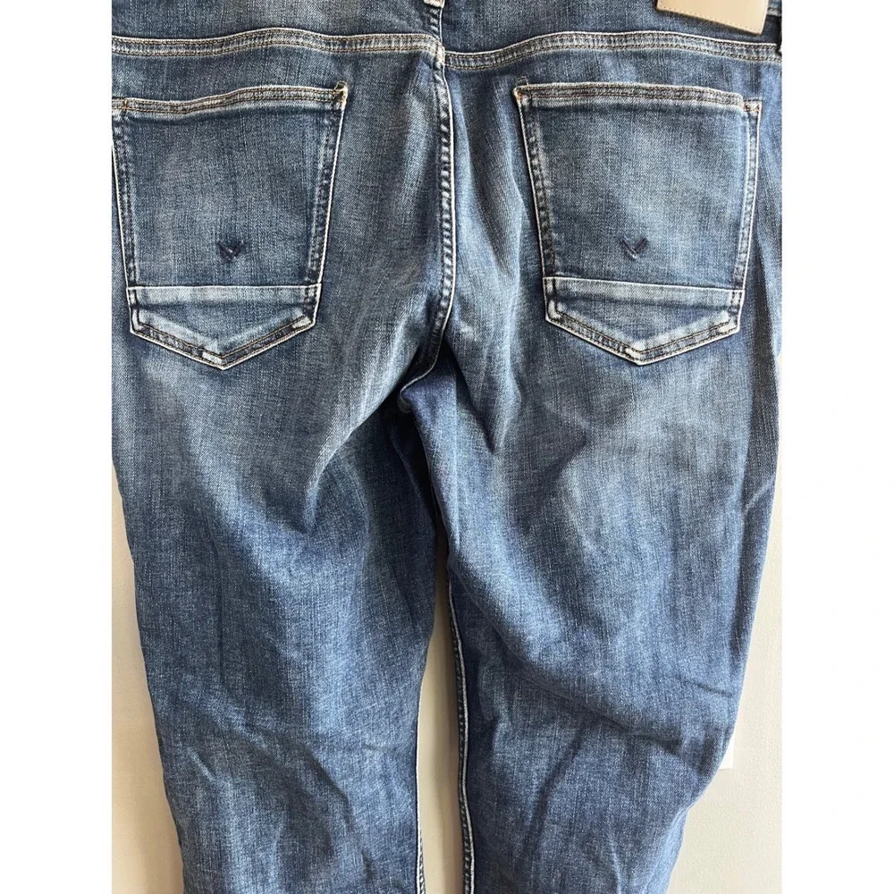 Hudson Jeans Mens 38 Distressed Blue Denim Slim Fit Ripped Knee Casual Pants